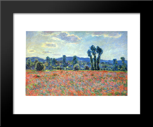 Poppy Field In Giverny 20x24 Black Modern Wood Framed Art Print Poster by Monet, Claude