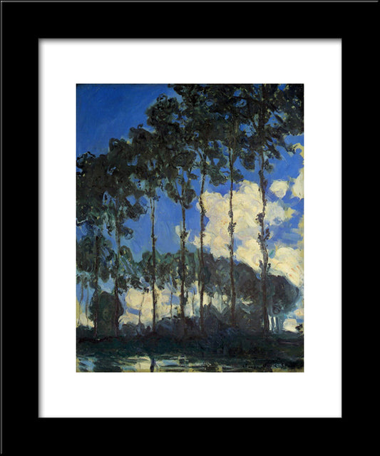 Poplars On The Banks Of The Epte 20x24 Black Modern Wood Framed Art Print Poster by Monet, Claude
