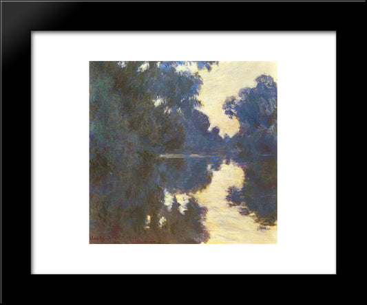 Morning On The Seine 20x24 Black Modern Wood Framed Art Print Poster by Monet, Claude