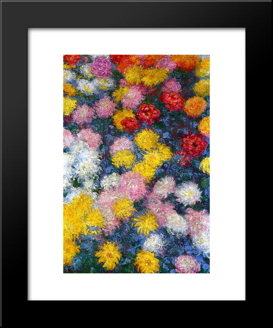 Chrysanthemums 20x24 Black Modern Wood Framed Art Print Poster by Monet, Claude