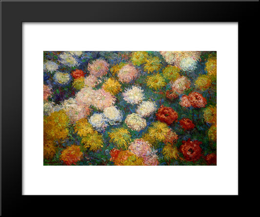 Chrysanthemums 20x24 Black Modern Wood Framed Art Print Poster by Monet, Claude