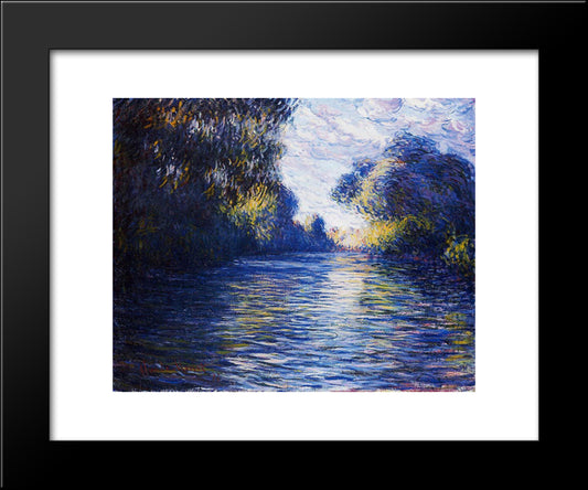 Morning On The Seine 20x24 Black Modern Wood Framed Art Print Poster by Monet, Claude