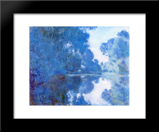 Morning On The Seine 20x24 Black Modern Wood Framed Art Print Poster by Monet, Claude