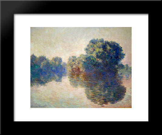 The Seine Near Giverny 20x24 Black Modern Wood Framed Art Print Poster by Monet, Claude