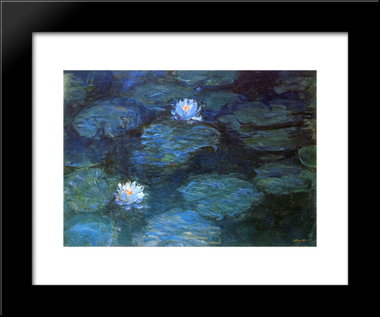 Water Lilies 20x24 Black Modern Wood Framed Art Print Poster by Monet, Claude
