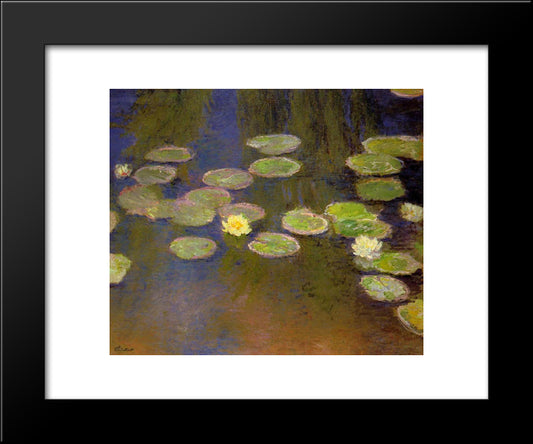 Water Lilies 20x24 Black Modern Wood Framed Art Print Poster by Monet, Claude