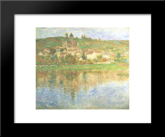 Vetheuil 20x24 Black Modern Wood Framed Art Print Poster by Monet, Claude
