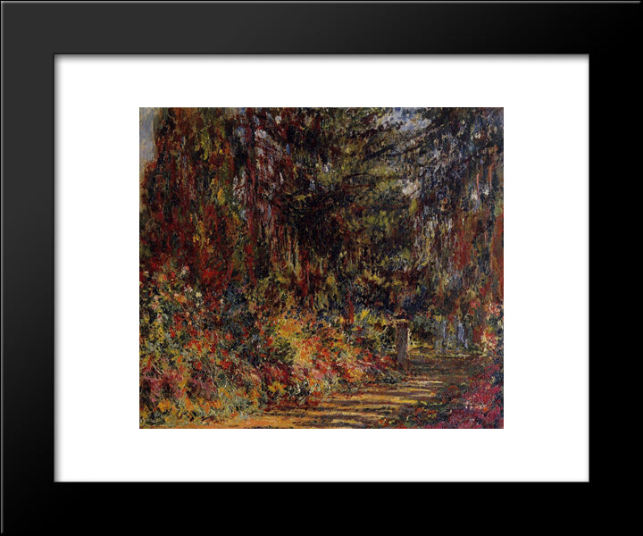 Path At Giverny 20x24 Black Modern Wood Framed Art Print Poster by Monet, Claude