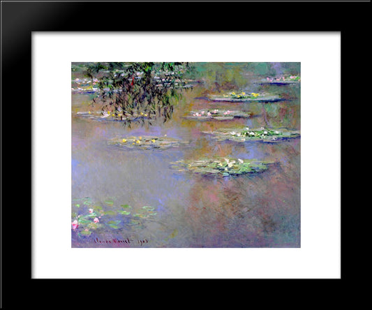 Water Lilies 20x24 Black Modern Wood Framed Art Print Poster by Monet, Claude