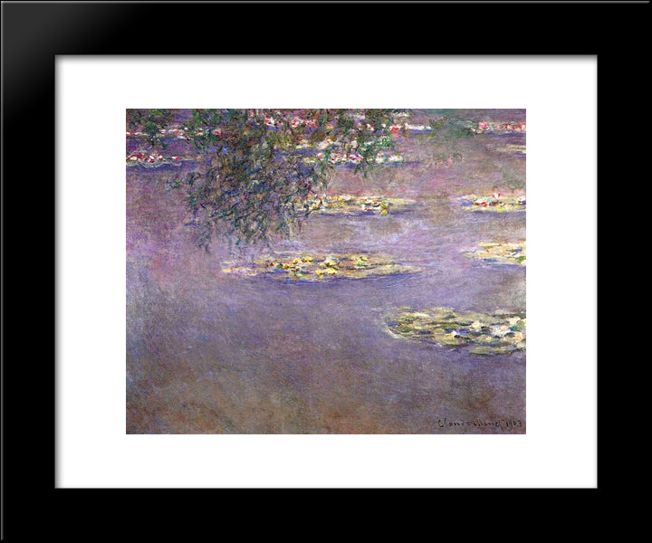 Water Lilies 20x24 Black Modern Wood Framed Art Print Poster by Monet, Claude