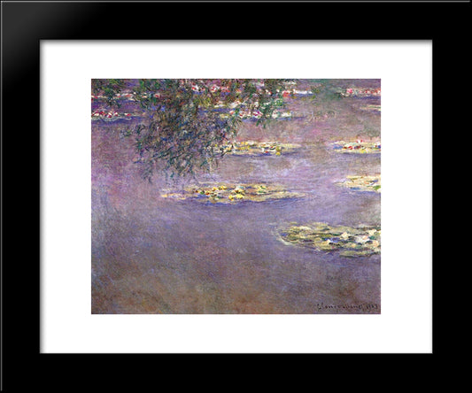 Water Lilies 20x24 Black Modern Wood Framed Art Print Poster by Monet, Claude