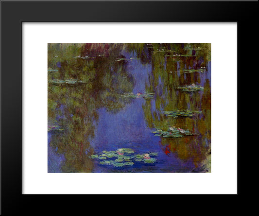 Water Lilies 20x24 Black Modern Wood Framed Art Print Poster by Monet, Claude