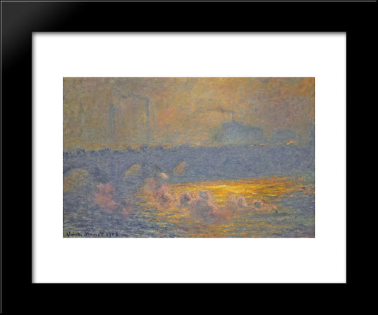 Waterloo Bridge 20x24 Black Modern Wood Framed Art Print Poster by Monet, Claude
