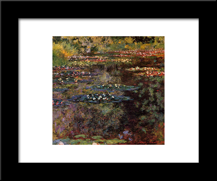 Water Lilies 20x24 Black Modern Wood Framed Art Print Poster by Monet, Claude
