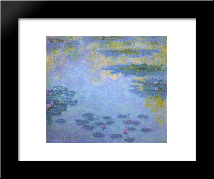Water Lilies 20x24 Black Modern Wood Framed Art Print Poster by Monet, Claude
