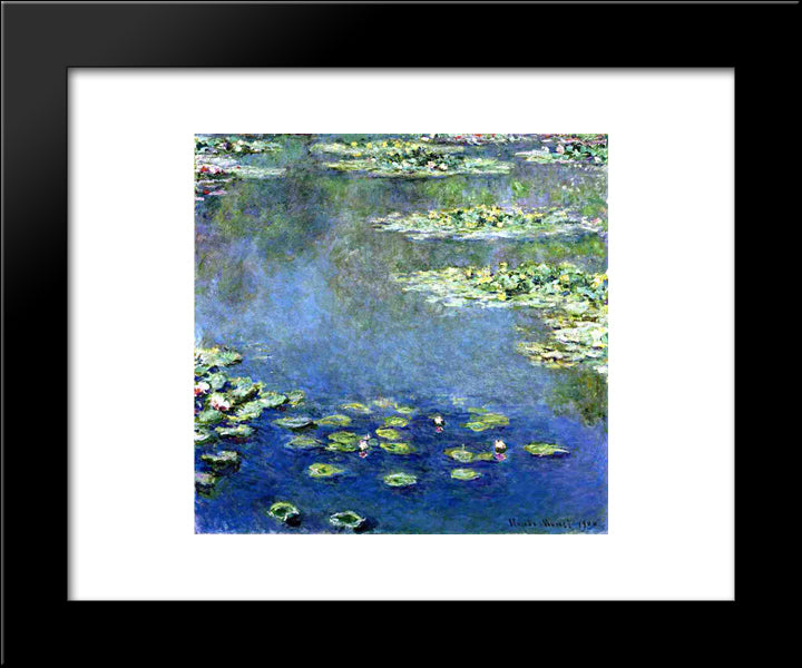 Water Lilies 20x24 Black Modern Wood Framed Art Print Poster by Monet, Claude