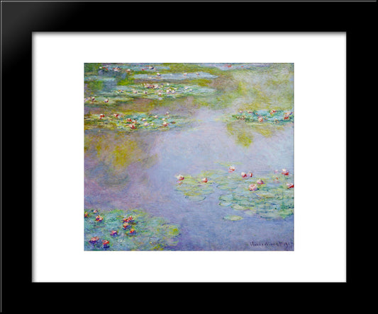 Water Lilies 20x24 Black Modern Wood Framed Art Print Poster by Monet, Claude