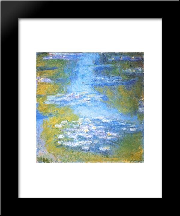Water Lilies 20x24 Black Modern Wood Framed Art Print Poster by Monet, Claude
