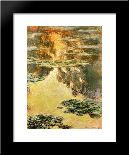 Water Lilies 20x24 Black Modern Wood Framed Art Print Poster by Monet, Claude