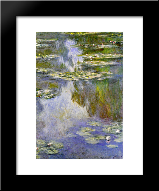 Water Lilies 20x24 Black Modern Wood Framed Art Print Poster by Monet, Claude