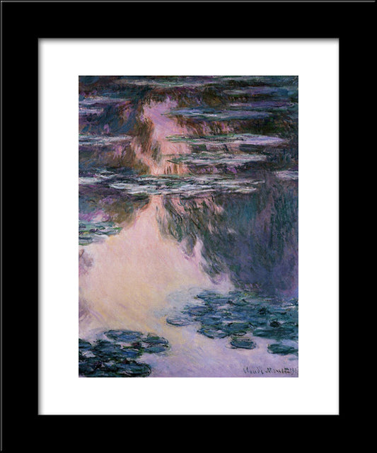 Water Lilies 20x24 Black Modern Wood Framed Art Print Poster by Monet, Claude