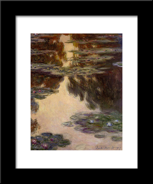Water Lilies 20x24 Black Modern Wood Framed Art Print Poster by Monet, Claude