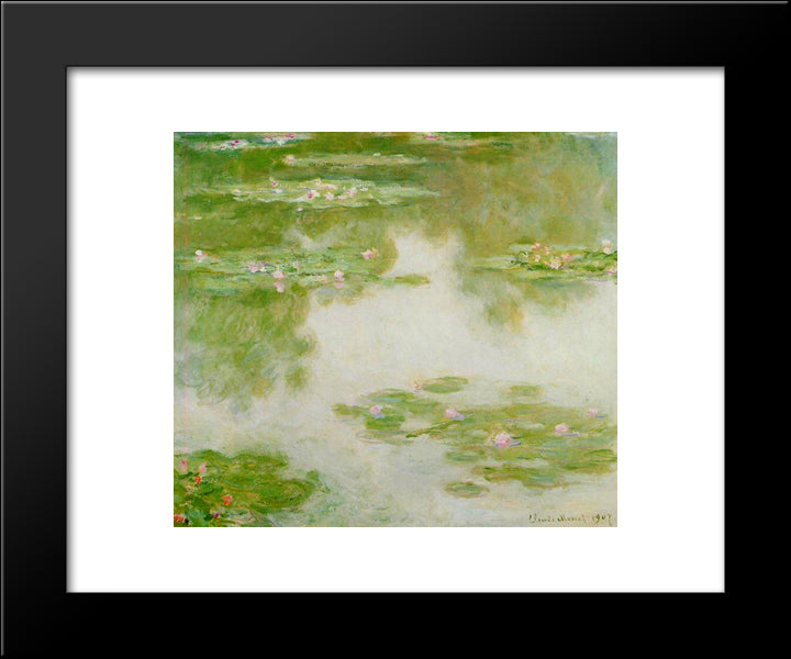 Water Lilies 20x24 Black Modern Wood Framed Art Print Poster by Monet, Claude