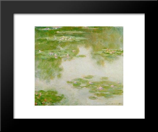 Water Lilies 20x24 Black Modern Wood Framed Art Print Poster by Monet, Claude