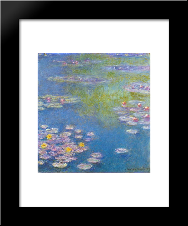 Water Lilies 20x24 Black Modern Wood Framed Art Print Poster by Monet, Claude