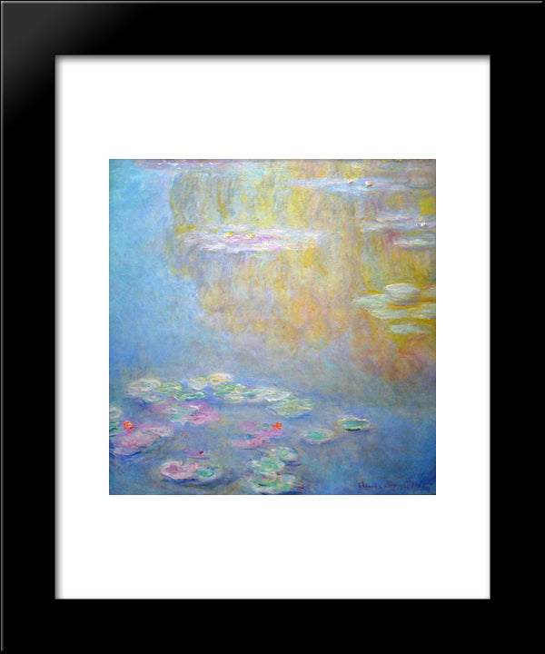 Water Lilies 20x24 Black Modern Wood Framed Art Print Poster by Monet, Claude
