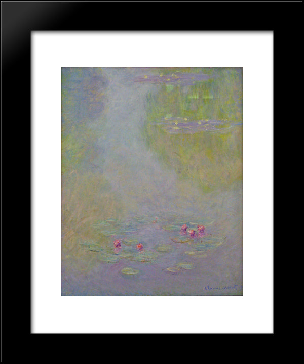 Water Lilies 20x24 Black Modern Wood Framed Art Print Poster by Monet, Claude