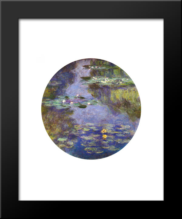 Water Lilies 20x24 Black Modern Wood Framed Art Print Poster by Monet, Claude