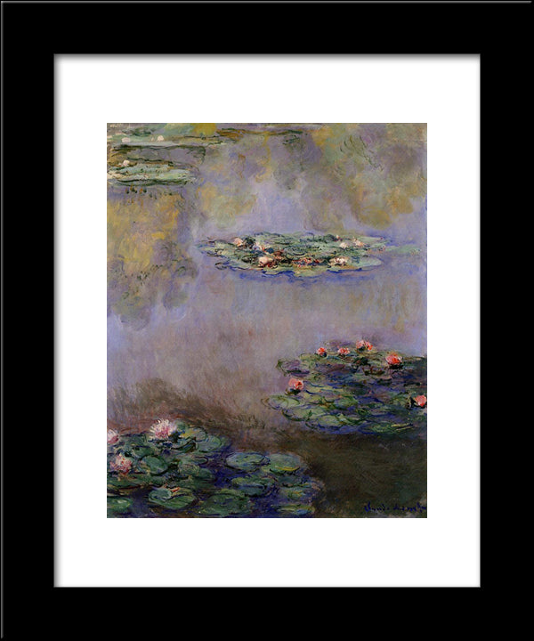 Water Lilies 20x24 Black Modern Wood Framed Art Print Poster by Monet, Claude