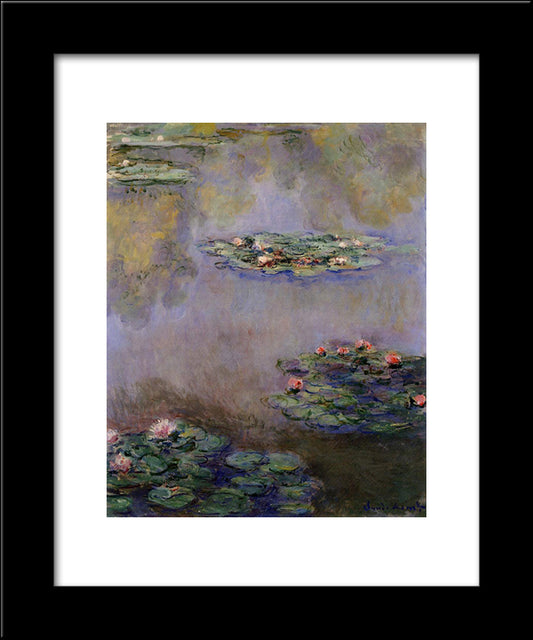 Water Lilies 20x24 Black Modern Wood Framed Art Print Poster by Monet, Claude
