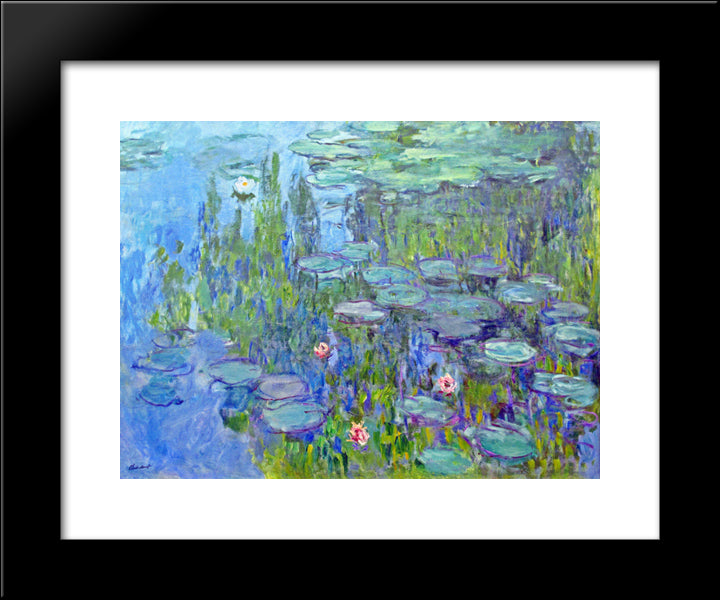 Water Lilies 20x24 Black Modern Wood Framed Art Print Poster by Monet, Claude