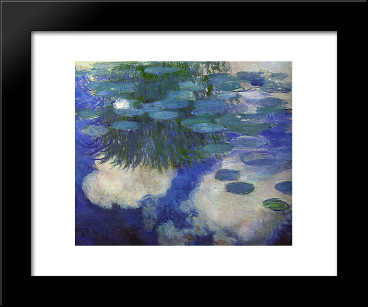 Water Lilies 20x24 Black Modern Wood Framed Art Print Poster by Monet, Claude
