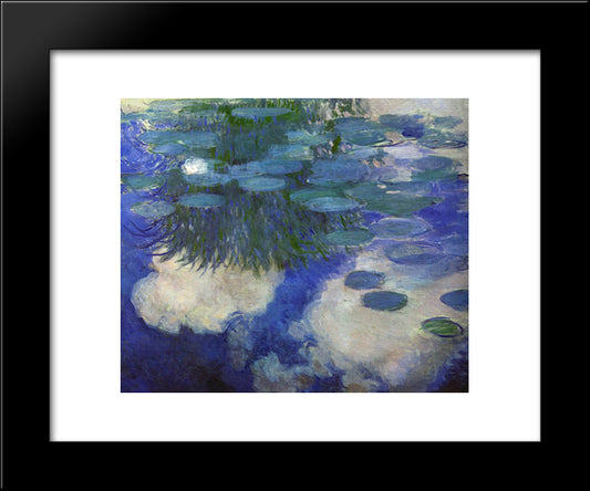 Water Lilies 20x24 Black Modern Wood Framed Art Print Poster by Monet, Claude