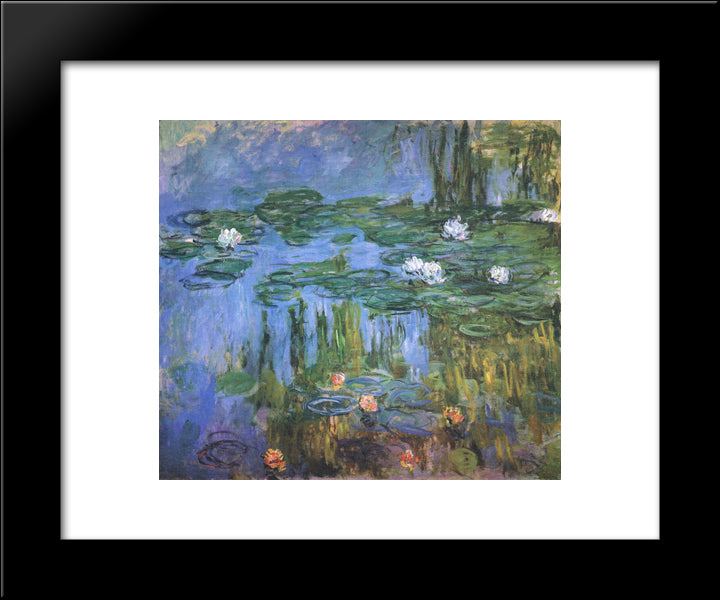 Water Lilies 20x24 Black Modern Wood Framed Art Print Poster by Monet, Claude