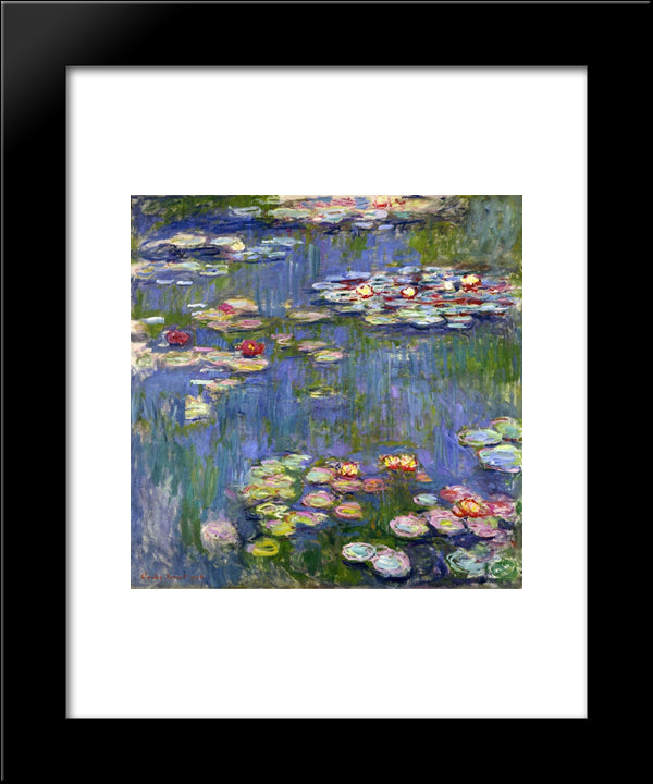 Water Lilies 20x24 Black Modern Wood Framed Art Print Poster by Monet, Claude