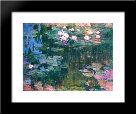 Water Lilies 20x24 Black Modern Wood Framed Art Print Poster by Monet, Claude