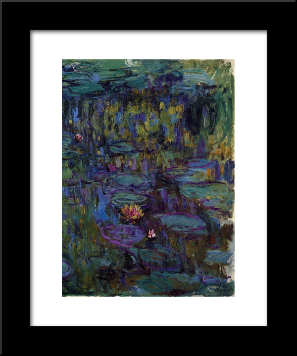 Water Lilies 20x24 Black Modern Wood Framed Art Print Poster by Monet, Claude