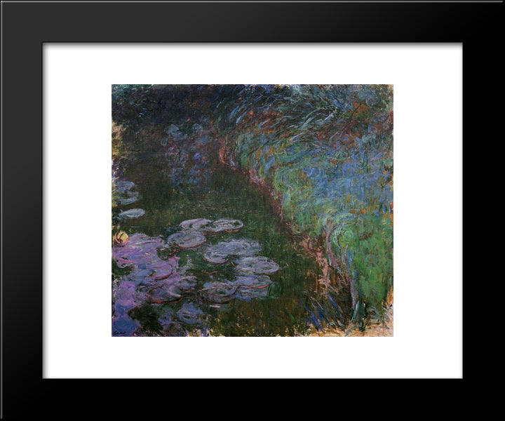 Water Lilies 20x24 Black Modern Wood Framed Art Print Poster by Monet, Claude