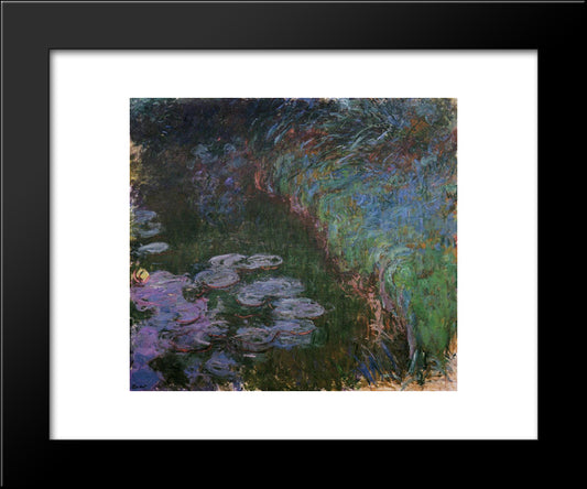 Water Lilies 20x24 Black Modern Wood Framed Art Print Poster by Monet, Claude