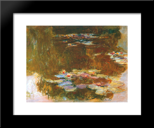 Water Lily Pond 20x24 Black Modern Wood Framed Art Print Poster by Monet, Claude