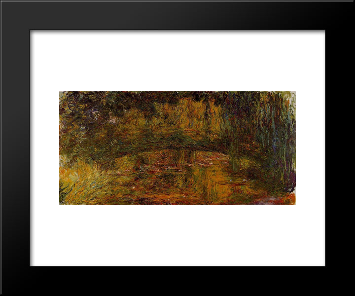 The Japanese Bridge 20x24 Black Modern Wood Framed Art Print Poster by Monet, Claude