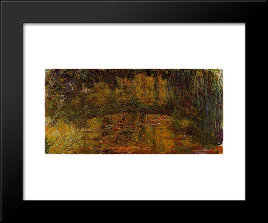 The Japanese Bridge 20x24 Black Modern Wood Framed Art Print Poster by Monet, Claude