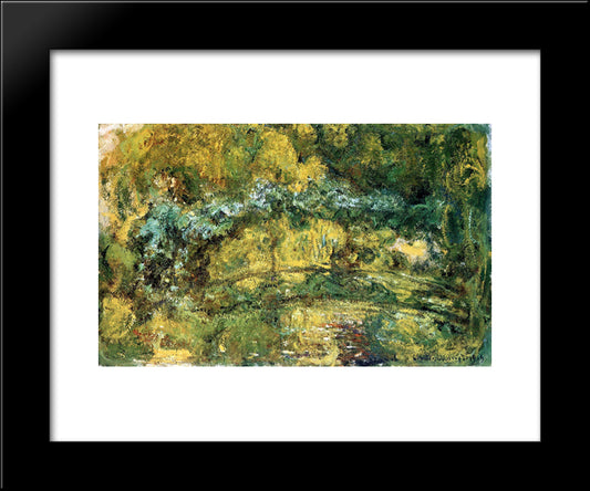 The Japanis Bridge (Footbridge Over The Water-Lily Pond) 20x24 Black Modern Wood Framed Art Print Poster by Monet, Claude