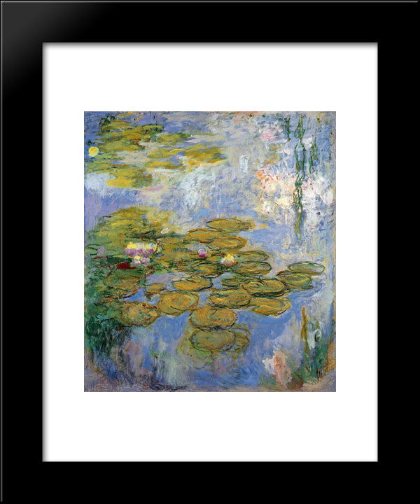 Water Lilies 20x24 Black Modern Wood Framed Art Print Poster by Monet, Claude