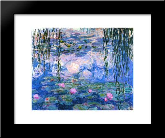 Water Lilies 20x24 Black Modern Wood Framed Art Print Poster by Monet, Claude