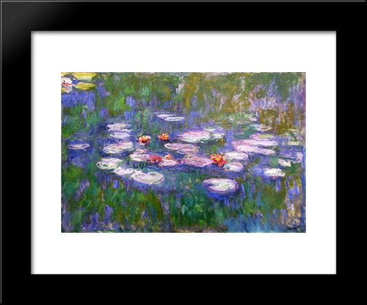 Water Lilies 20x24 Black Modern Wood Framed Art Print Poster by Monet, Claude